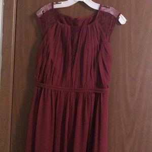 Wine cap sleeve dress